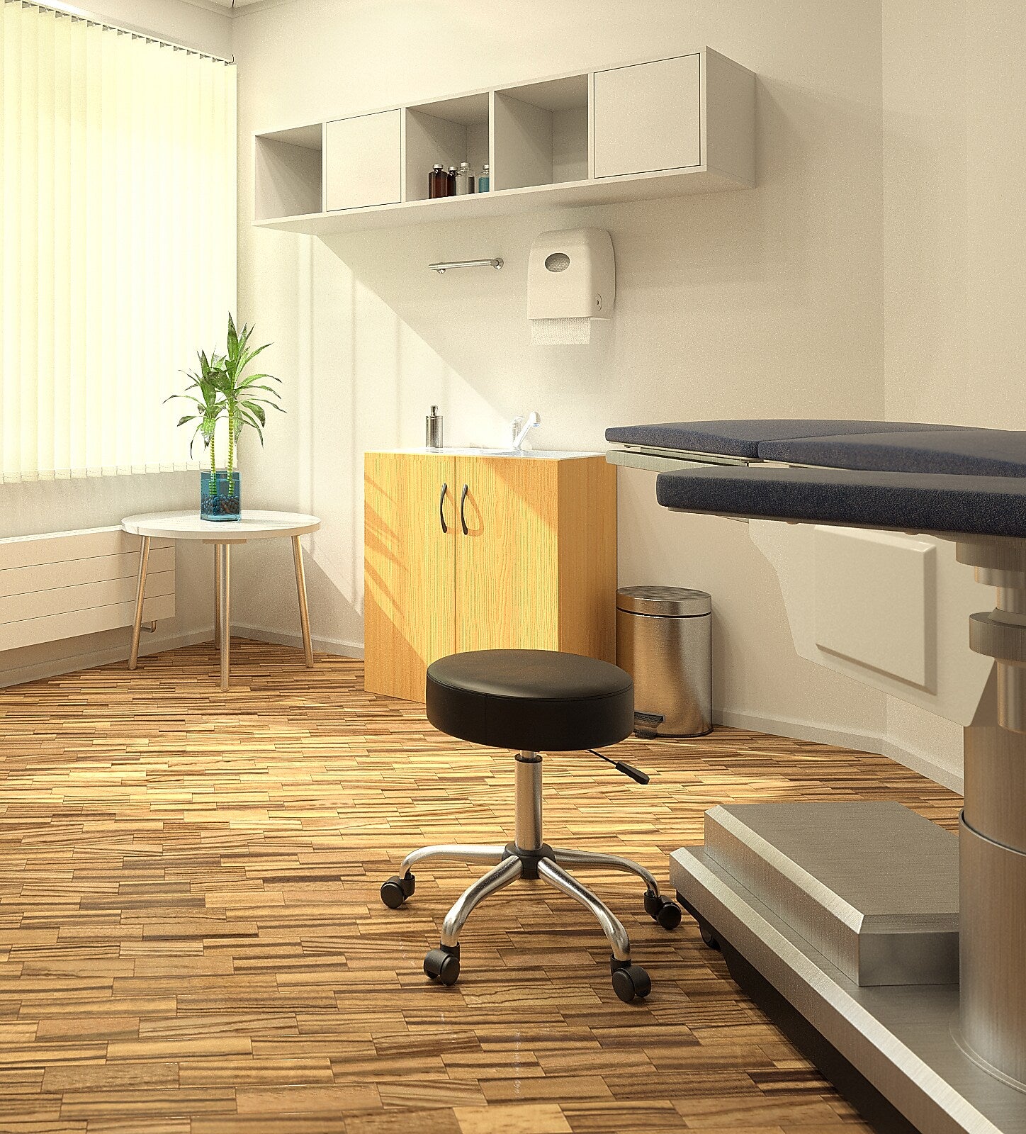 Boss Be Well Armless Medical Spa Professional Stool, Black (B240-BK)