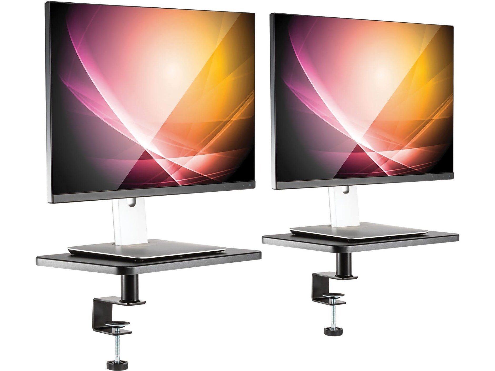 Allsop Ascend Adjustable Stands, Gray, 2/Pack (32457)