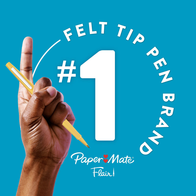 Paper Mate Flair Felt Pen, Medium Point, 0.7mm, Purple Ink, Dozen (8450152)