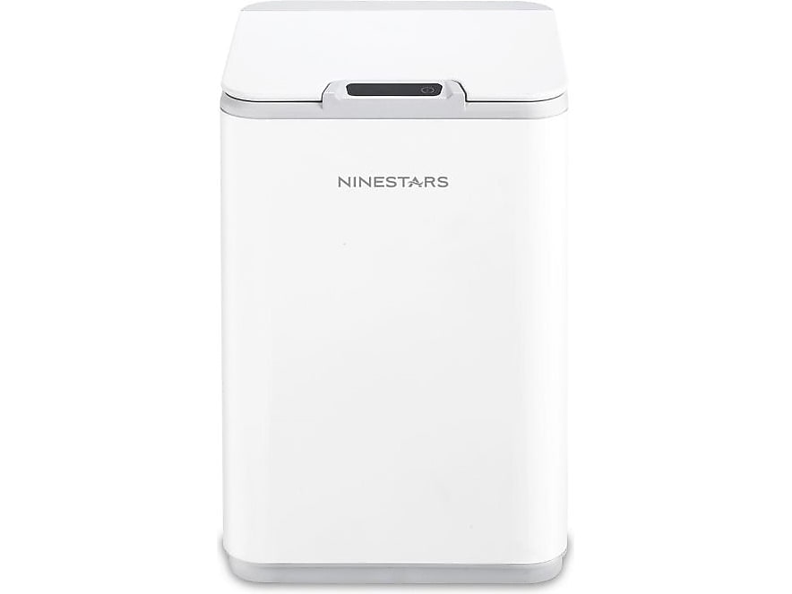 Nine Stars Plastic Sensor Trash Can, 2.6-Gallon, White (DZT-10-35)