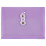 JAM Paper Premium Plastic Filing Envelope with Button & String Closure, 5 1/2" x 7 1/2", Lilac Purple, 3/Pack (920B1lilacx3)