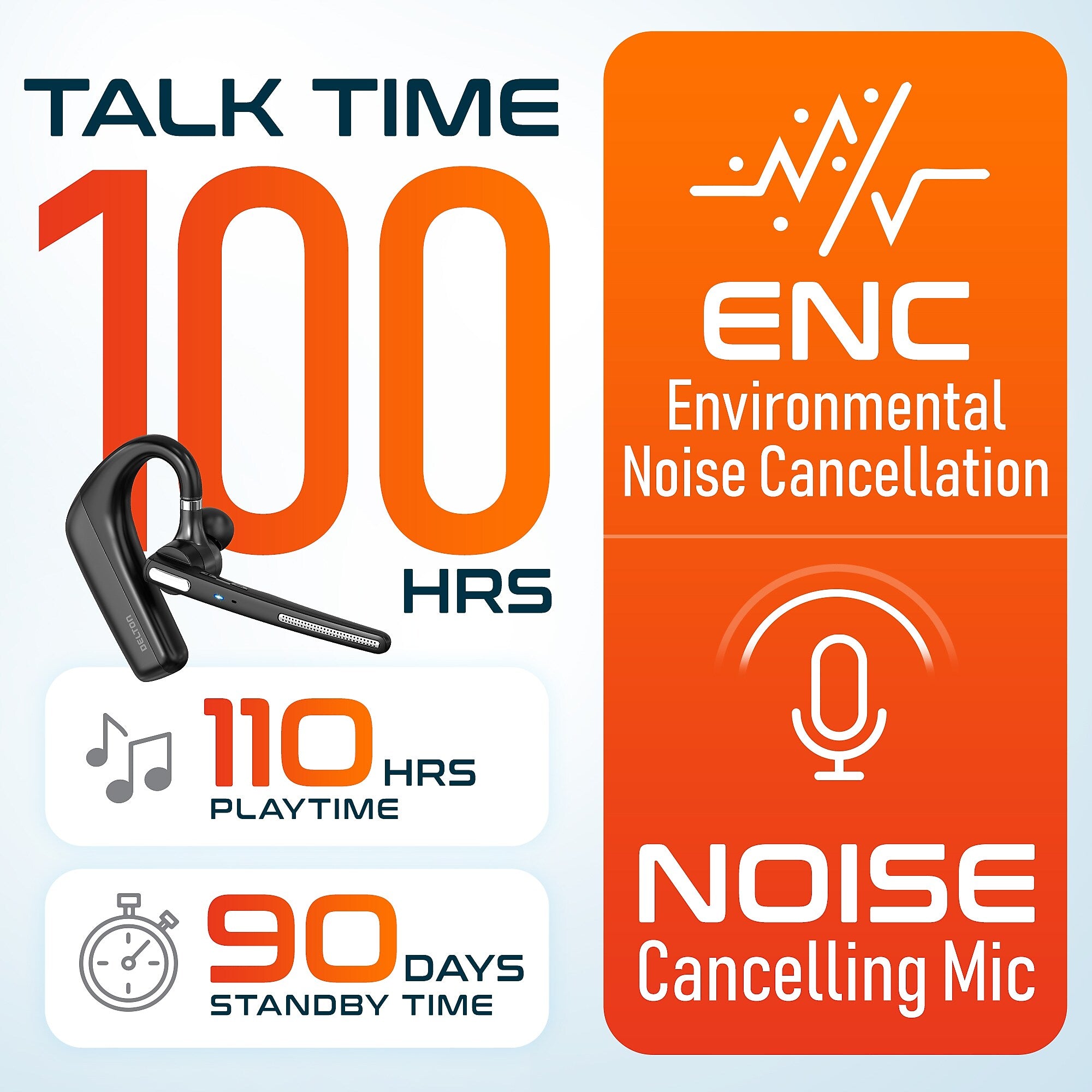 Delton Work Anywhere 90X Wireless Noise Canceling Bluetooth Computer On-Ear Headset Kit (DBND4WLS90X)