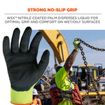 Ergodyne ProFlex 7021 Hi-Vis Nitrile Coated Cut-Resistant Gloves, ANSI A2, Wet Grip, Lime, Medium, 1 Pair (17963)