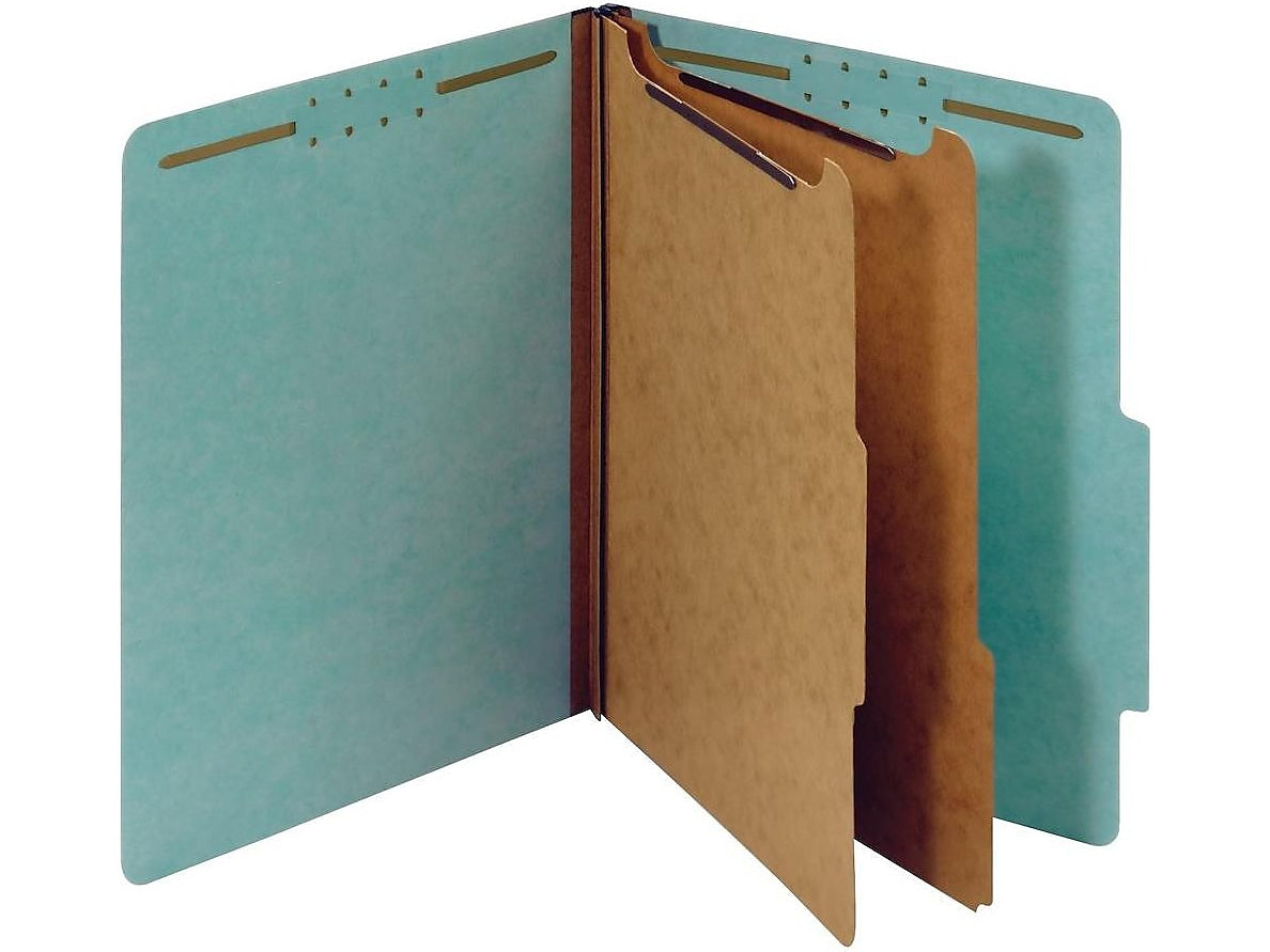 Pendaflex Pressboard Classification Folder, 2-Dividers, 2 1/2" Expansion, Letter Size, Blue, 10/Box (24130P)