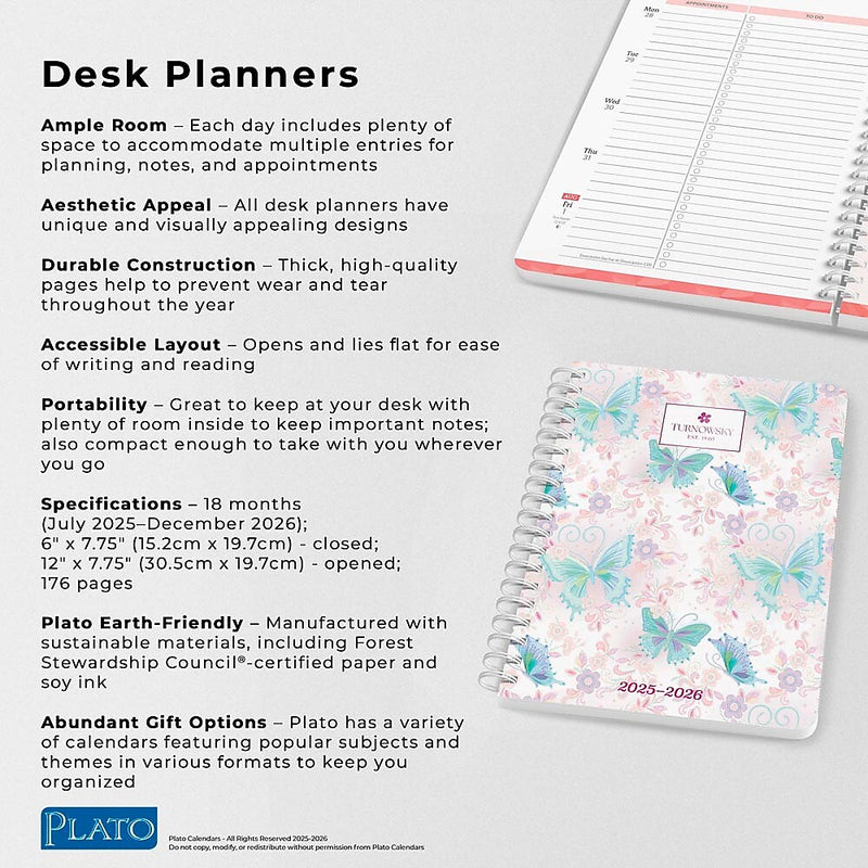 2025-2026 Plato House of Turnowsky 6" x 7.75" Academic Year Weekly Planner, Multicolored (9798330700110)
