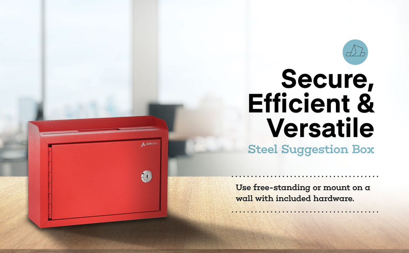 AdirOffice Steel Multipurpose Drop Box Interoffice Mailbox, Medium, Red (631-02-RED-PKG)