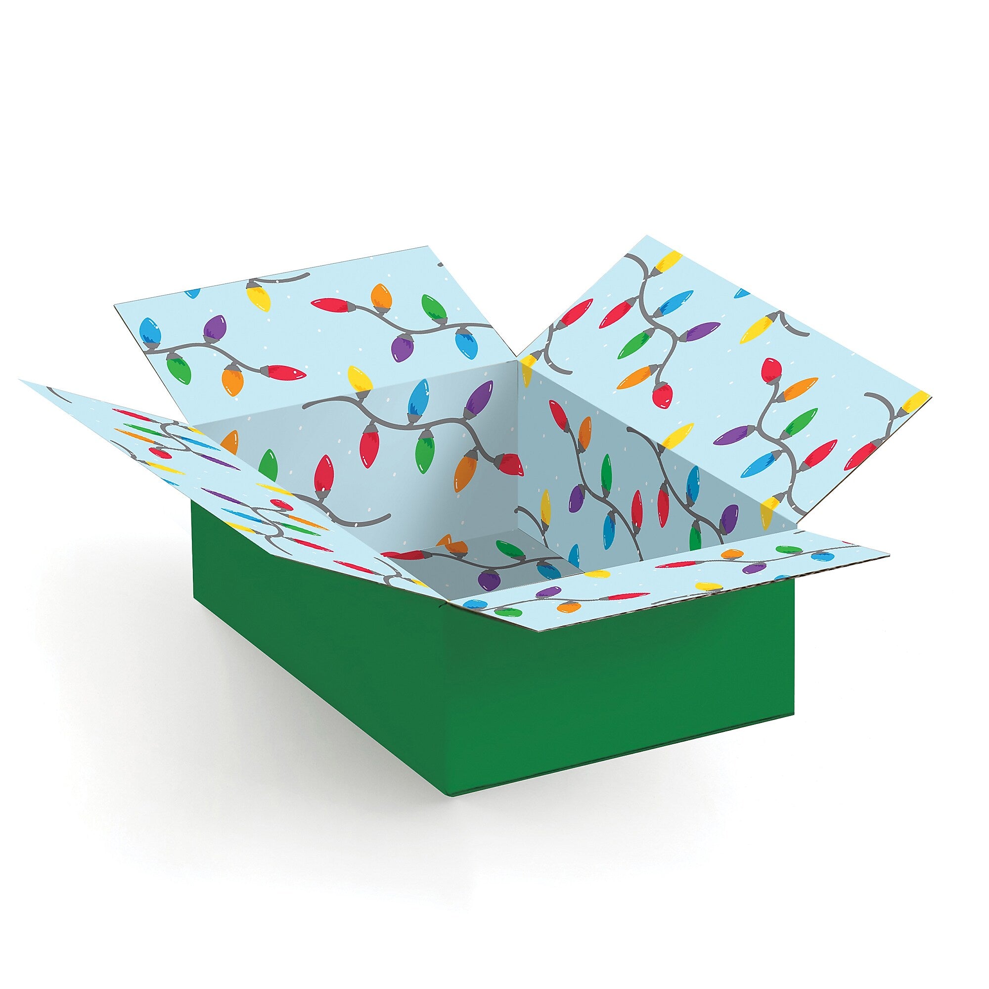 6" x 4" x 2" Decorative Holiday Lights Shipping Box, Small Gift Packaging, 200# Mullen Rated, 2/Pack (2024052)