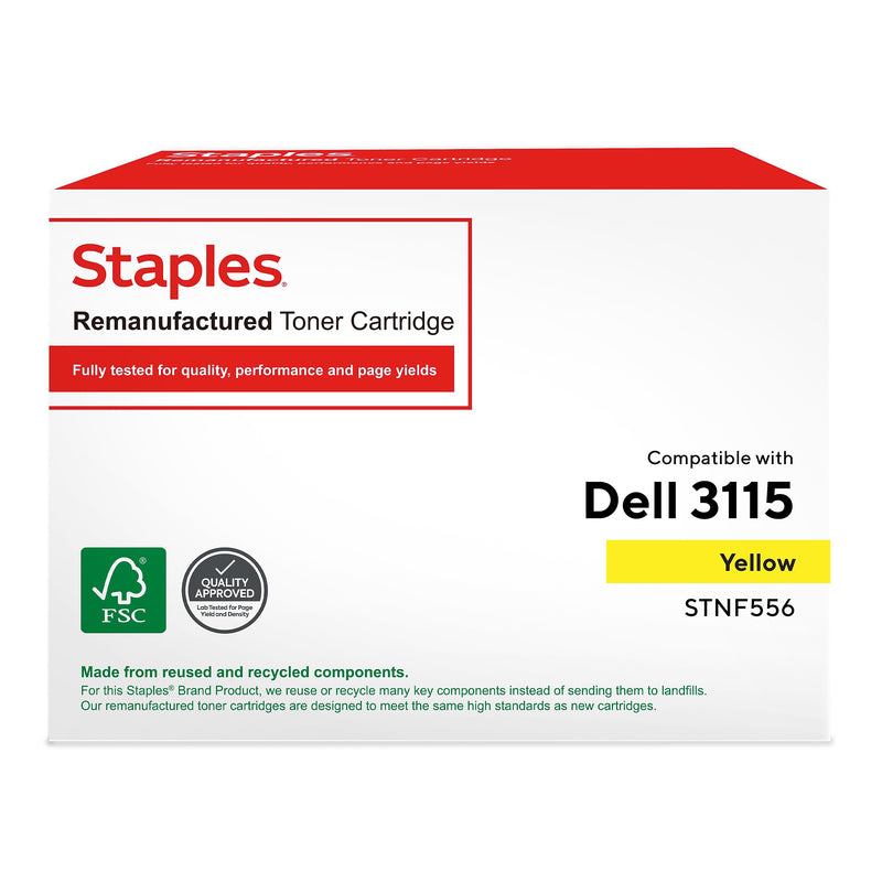 Staples Remanufactured Yellow High Yield Toner Cartridge Replacement for Dell (TRNF556/STNF556DS)