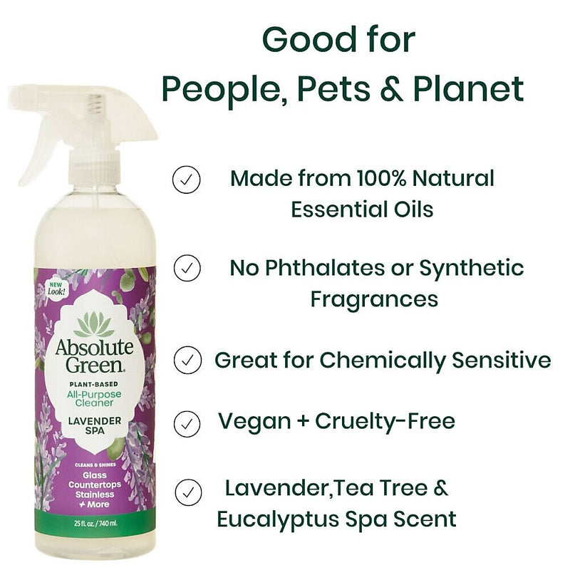 Absolute Green Eco-Friendly All-Purpose Cleaner, Lavender Spa Scent, 25 Fl Oz., 6/Carton (AG27-ST-6)