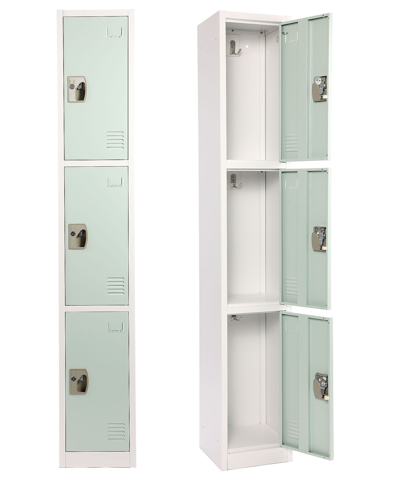 AdirOffice 72'' 3-Tier Misty Green Storage Locker (ADI629-203-MGRN)