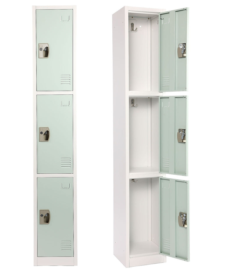 AdirOffice 72'' 3-Tier Misty Green Storage Locker (ADI629-203-MGRN)