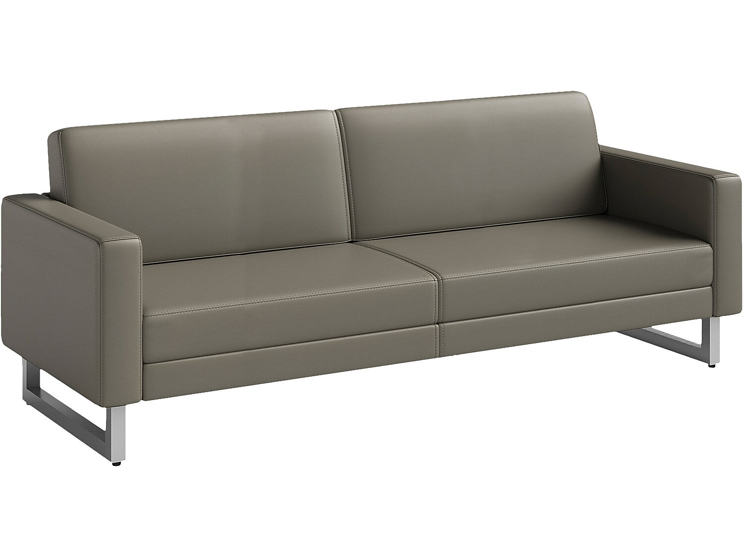 Safco Mirella 77" Vinyl Lounge Sofa, Gray (1730MRL2SLVGR)