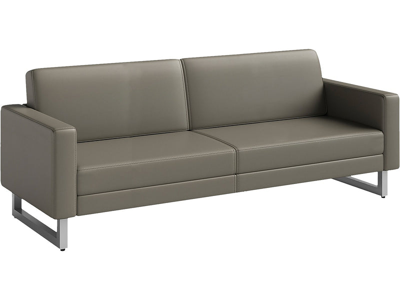 Safco Mirella 77" Vinyl Lounge Sofa, Gray (1730MRL2SLVGR)