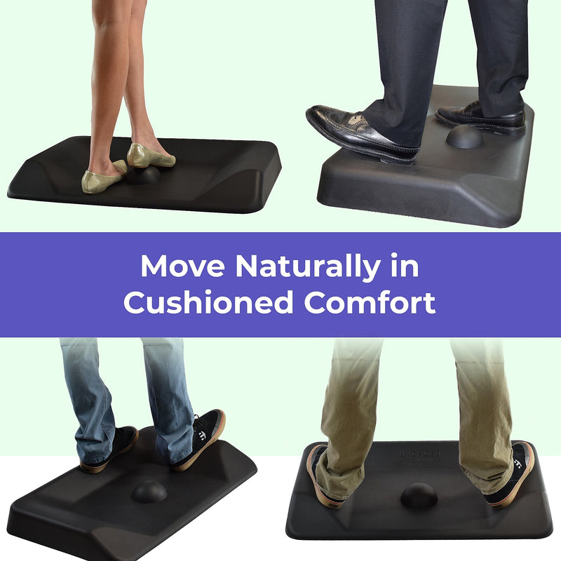 Uncaged Ergonomics Active Standing Anti-Fatigue Floor Mat, 34"L x 20"W, Black (ASM-B)
