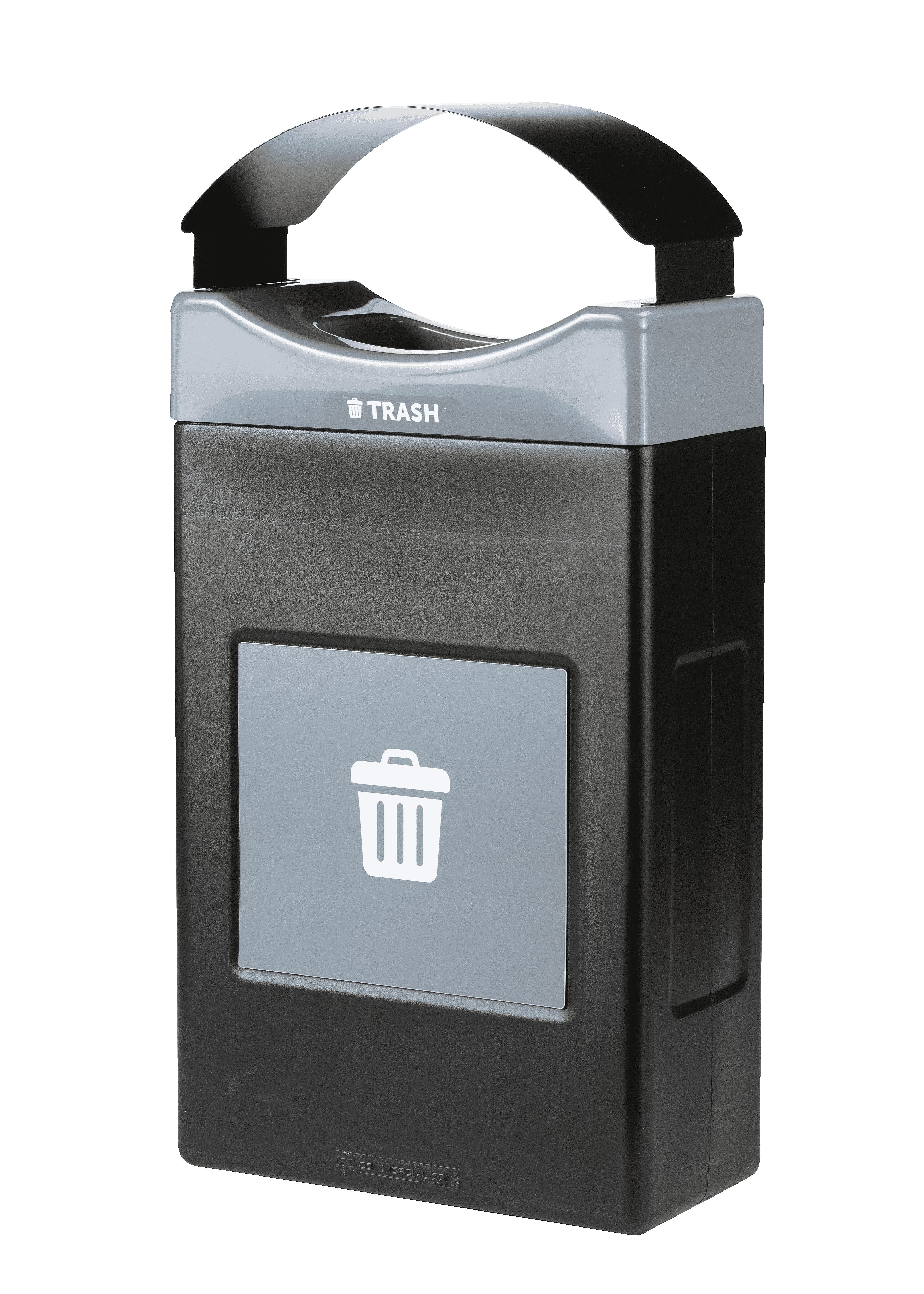 Commercial Zone Avante Polyethylene Trash Container with Covered Top with Open Sides Lid, 30 Gallon,