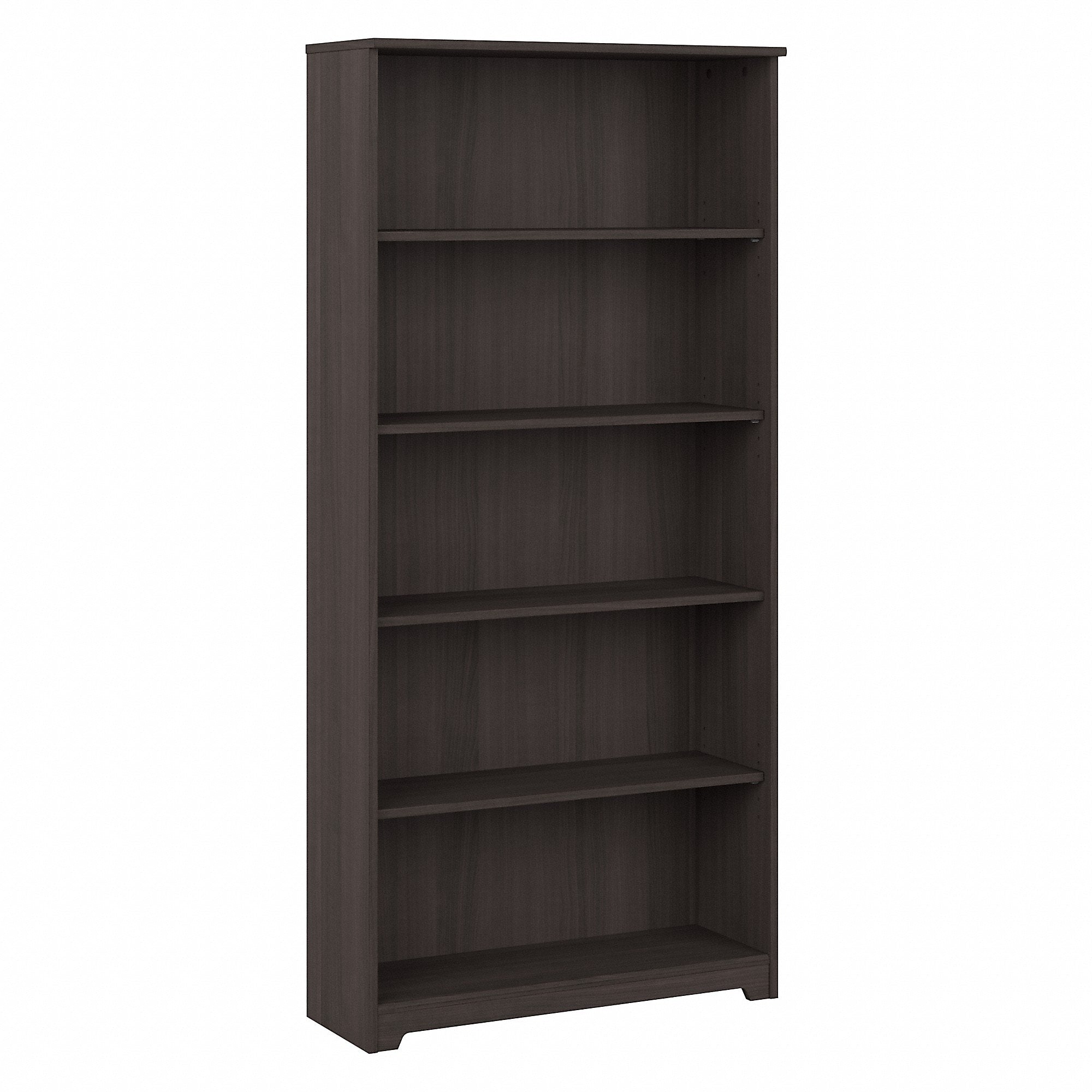 Bush Furniture Cabot 66" 5-Shelf Bookcase with Adjustable Shelves, Heather Gray (WC31766)