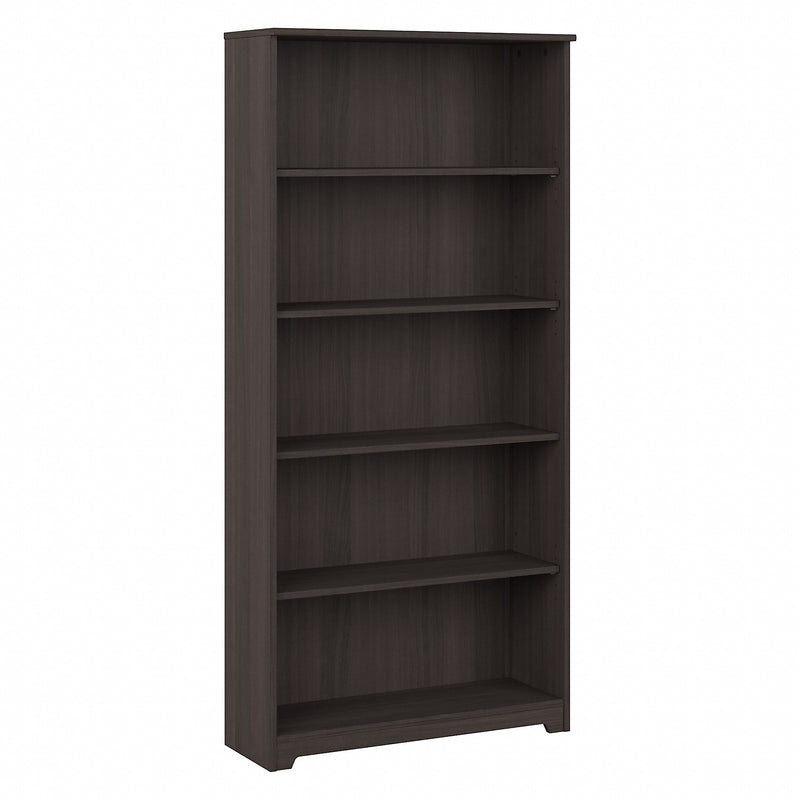 Bush Furniture Cabot 66" 5-Shelf Bookcase with Adjustable Shelves, Heather Gray (WC31766)