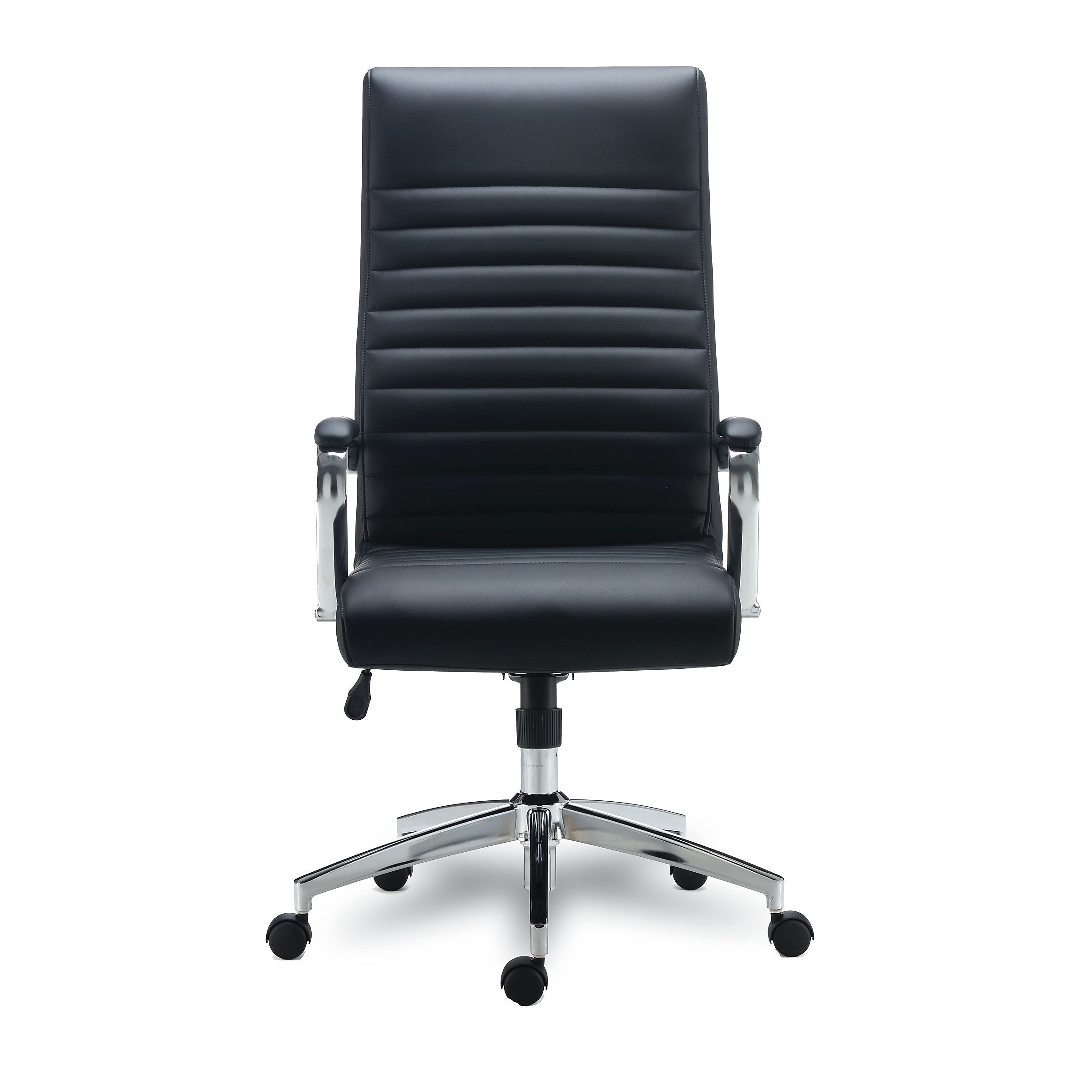Alera Eddleston Series Fixed Arm Leather Swivel Manager Chair, Black (ALEED41B19)