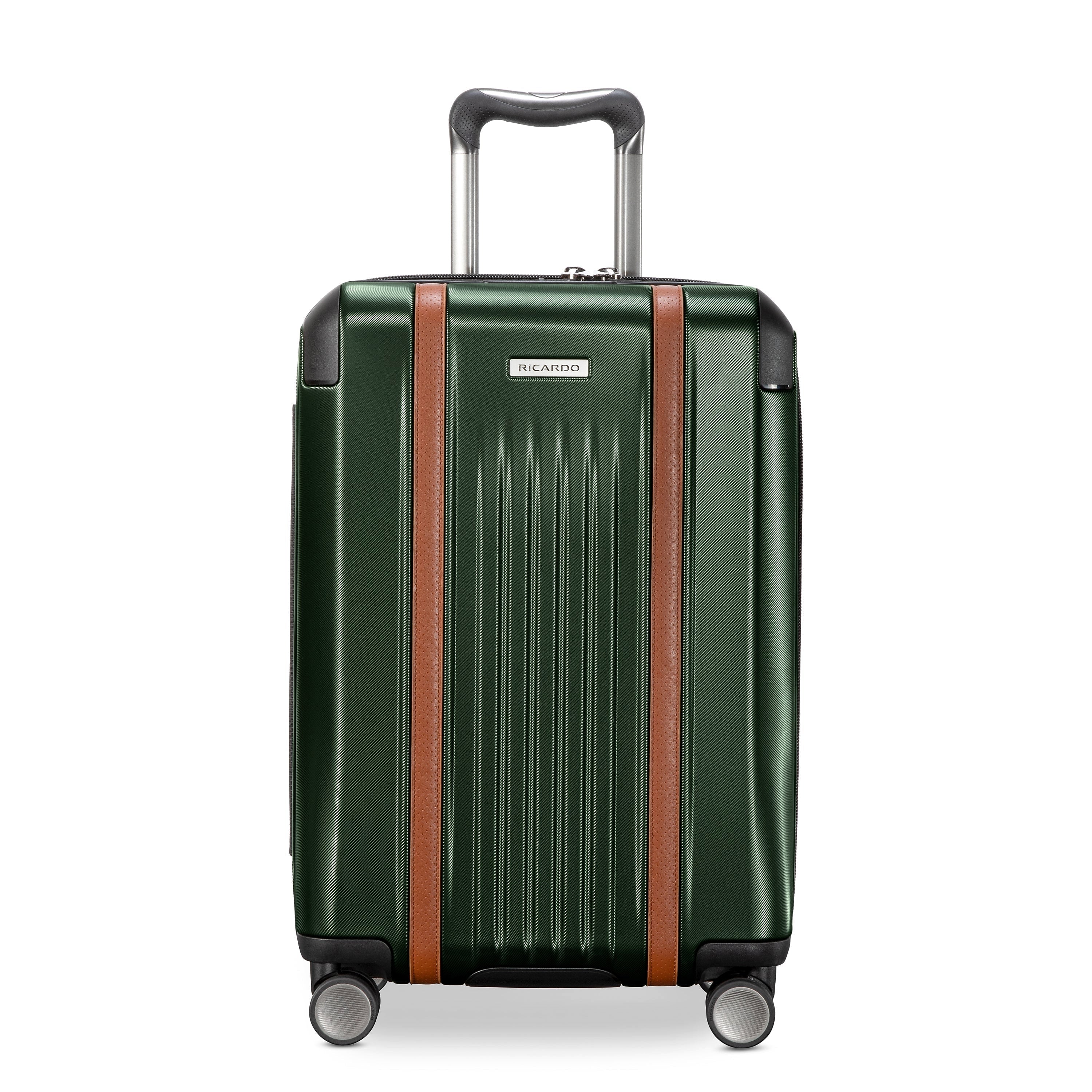 Ricardo Beverly Hills Montecito 2.0 21" Hardside Carry-On Suitcase, 8-Wheeled Spinner, Hunter Green  (124"21-385-4WB)