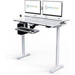 VersaDesk PowerLift Split-Level 48"W Electric Rectangular Adjustable Standing Desk, White (PL2SD4830-WW)