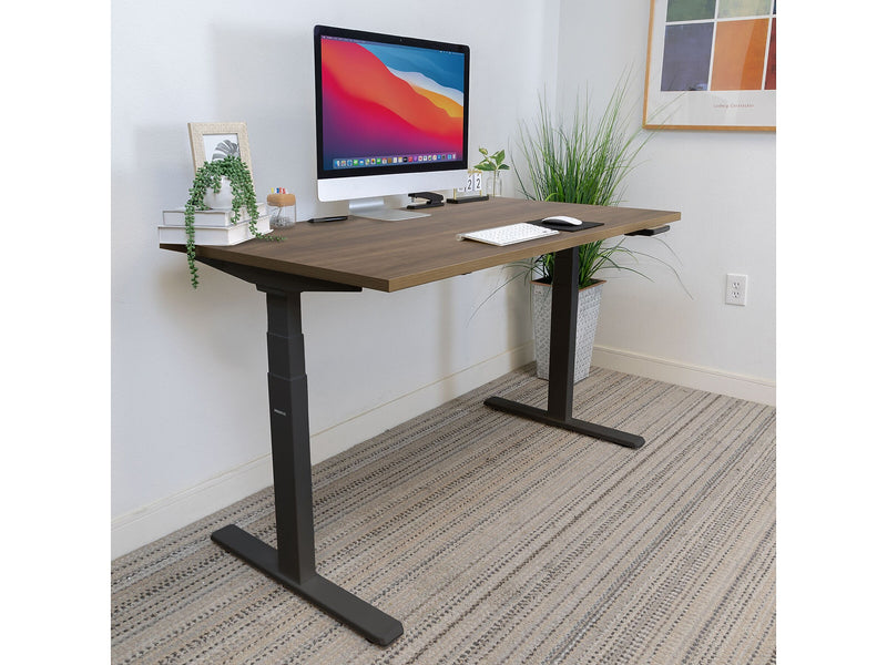 Mount-It! Ultimate 55"W Electric Rectangular Adjustable Standing Desk, Adrift/Black (MI-18080)