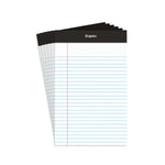 Staples Notepads, 5" x 8", Narrow Ruled, White, 100 Sheets/Pad, 6 Pads/Pack (ST57343)