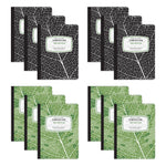 Roaring Spring New Leaf 1-Subject Composition Notebooks, 7.5" x 9.75", College Ruled, 80 Sheets, Assorted Colors, 12/Carton