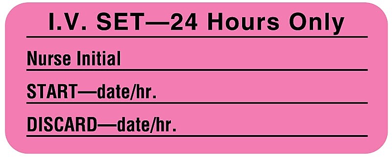 Tubing Change Label 24 Hours, 2-1/4" x 7/8"