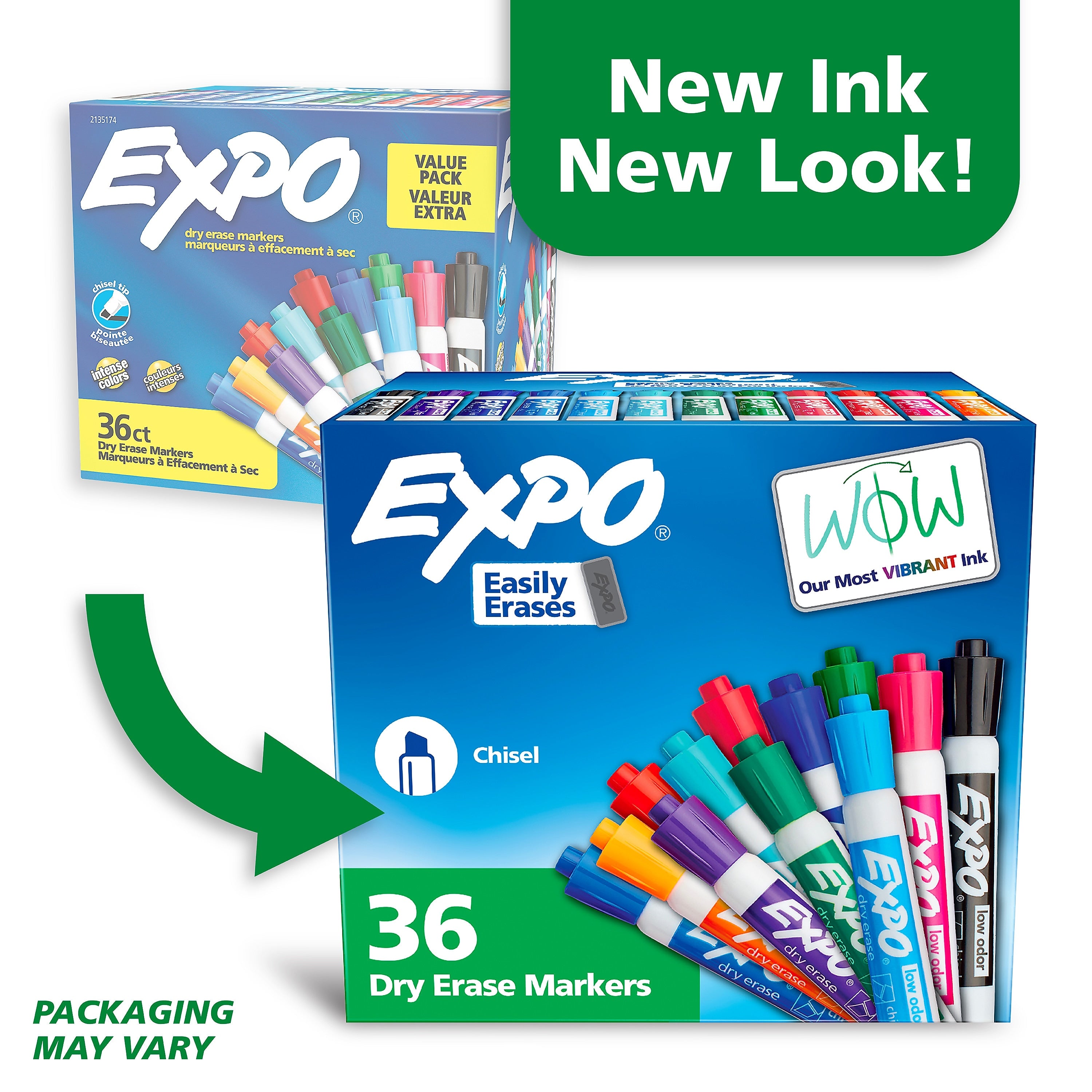 Expo Dry Erase Markers, Chisel Tip, Assorted Colors, 36/Pack (2135174)