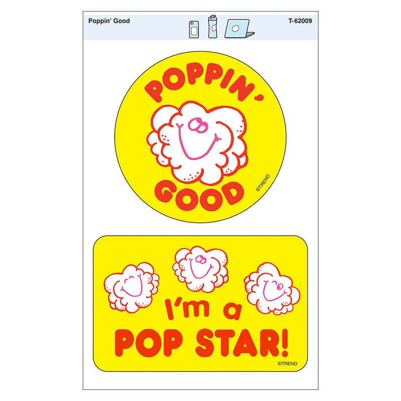 Trend Enterprises Poppin' Good Vinyl Stickers, Multicolored, 2/Pack, 6/Packs/Bundle (T-62009-6)