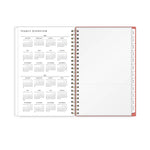 2026 Blue Sky Bespoke Letterpress Pomegranate Blush 5" x 8" Calendar Year Weekly & Monthly Planner, Faux Leather Cover (156222)