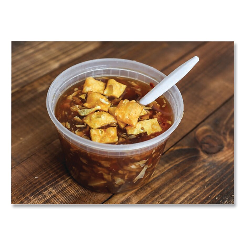 GEN Plastic Deli Containers with Lid, 16 oz, Clear, Plastic, 240/Carton
