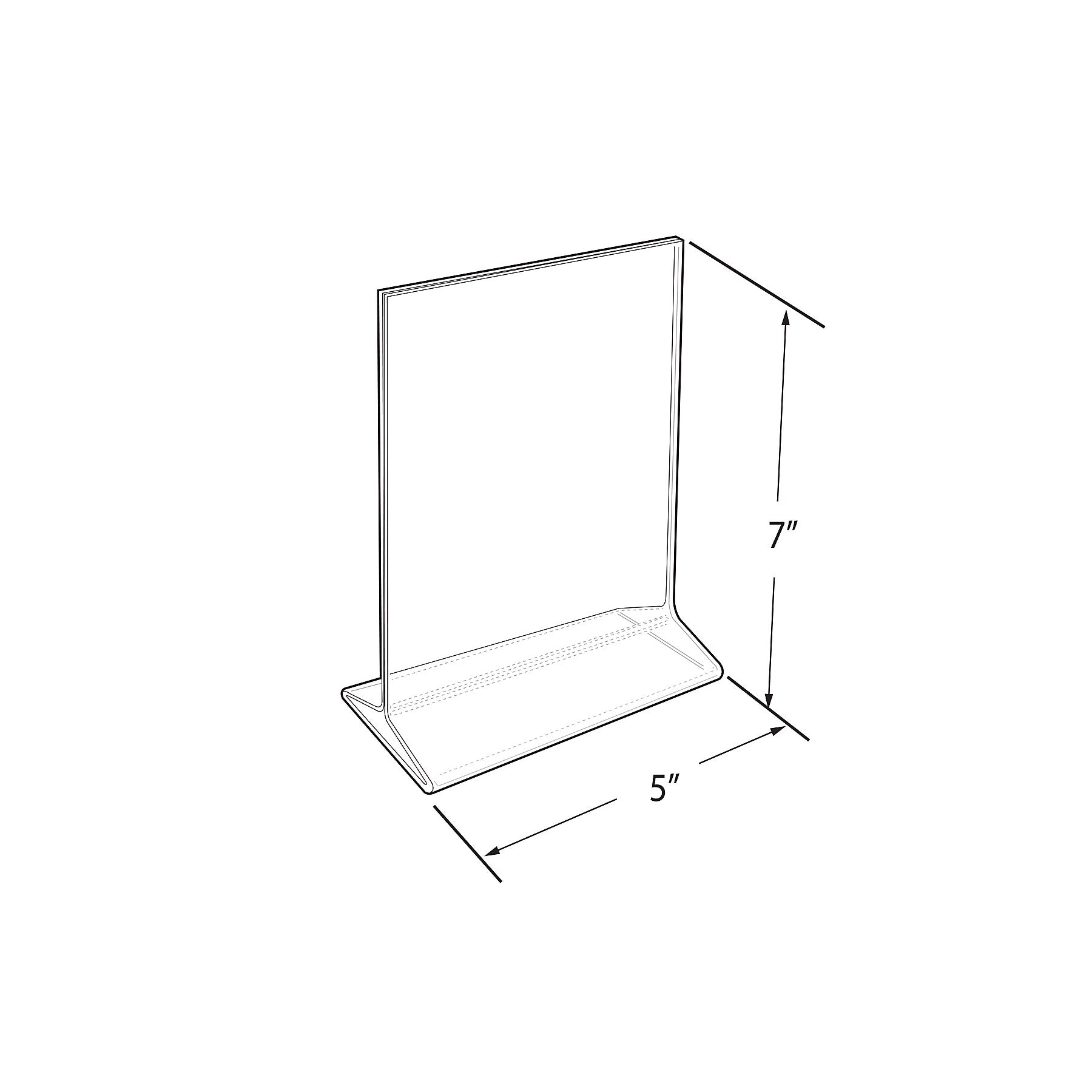 Azar Sign Holder, 5" x 7", Vertical, Table Top, Clear, Acrylic, 10/Pack (142710)