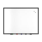 TRU RED™ Magnetic Porcelain Dry Erase Board, Black Frame, 4' x 3' (TR61189)