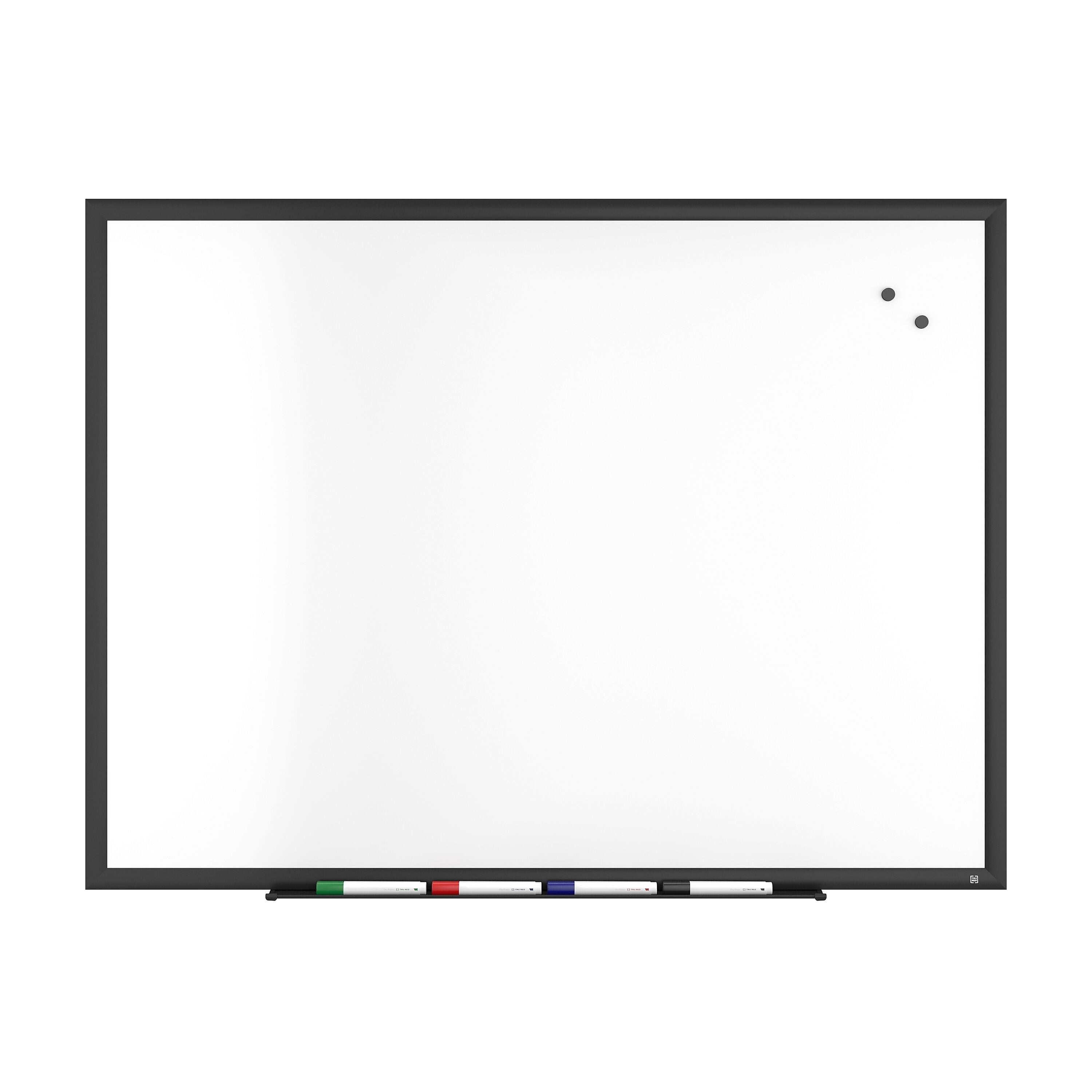 TRU RED™ Magnetic Porcelain Dry Erase Board, Black Frame, 4' x 3' (TR61189)
