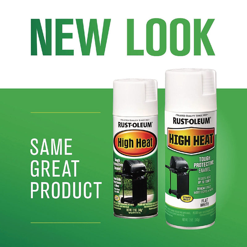 Rust-Oleum High Heat Enamel Spray Paint, Flat White, 12 oz., 6/Carton (7751830)