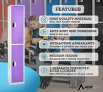 AdirOffice 72"H 2-Tier Purple Storage Locker (ADI629-202-PUR-DL)