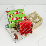JAM Paper Christmas Wrapping Paper, 25 Sq. ft. x 30", Holographic Merry Christmas Set, 4/Pack (165H4MC)