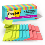 Post-it Super Sticky Pop-up Notes, 3" x 3", Supernova Neons Collection, 90 Sheets/Pad, 18 Pads/Pack (R330-18SSMIACP)
