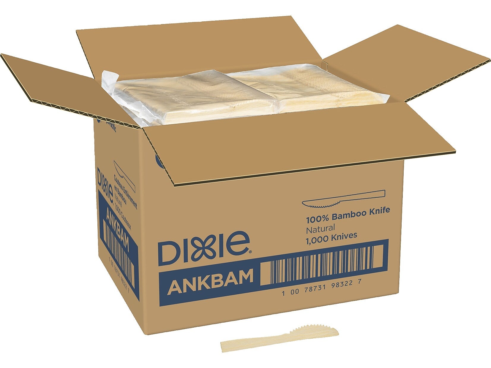 Dixie Bamboo Knife, Brown, 1000/Box (ANKBAM)