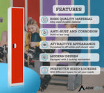 AdirOffice 72"H Single Tier Red Storage Locker (ADI629-201-RED-DL)