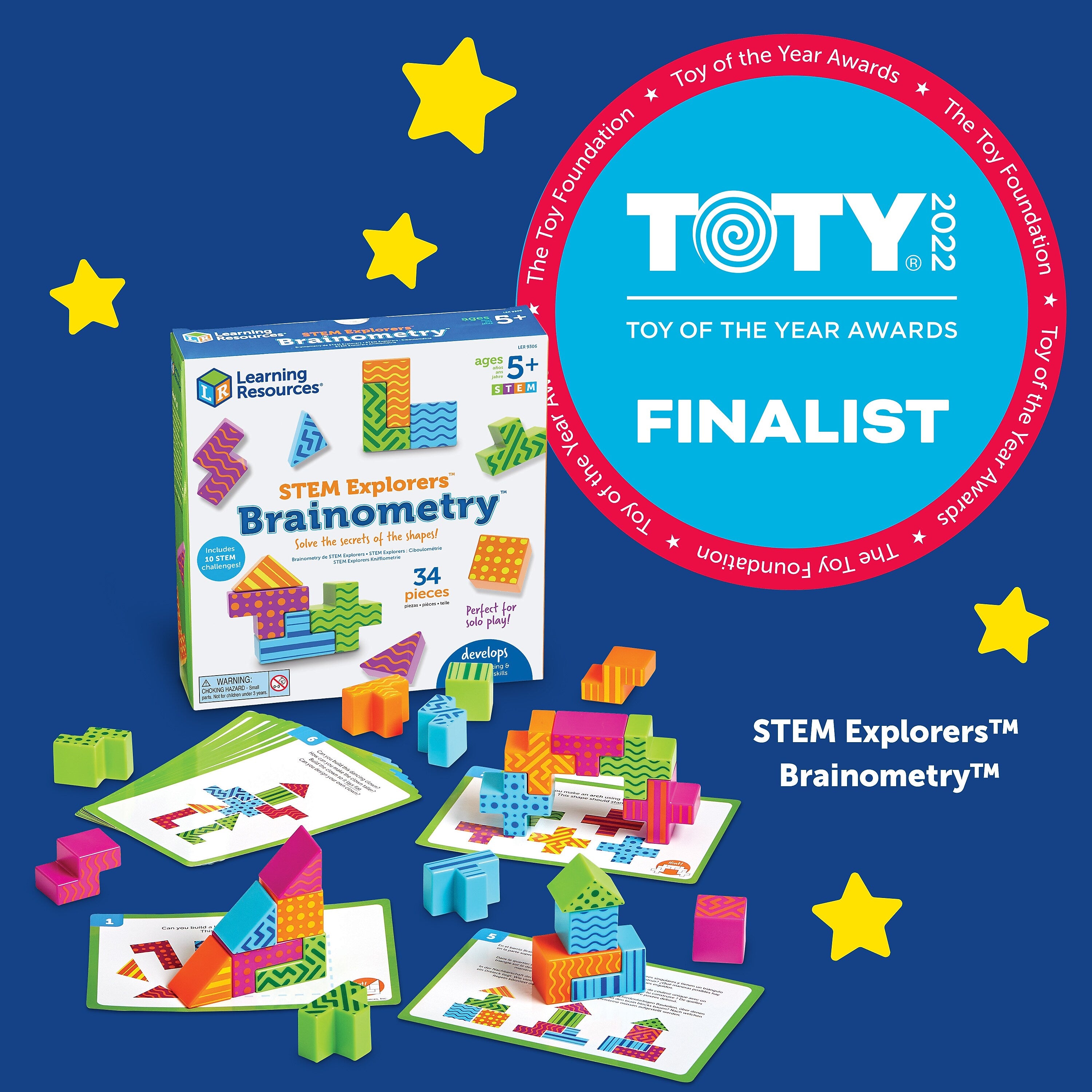Learning Resources STEM Explorers Brainometry Brain-Teasing Puzzle Set, Multicolor (LER9306)
