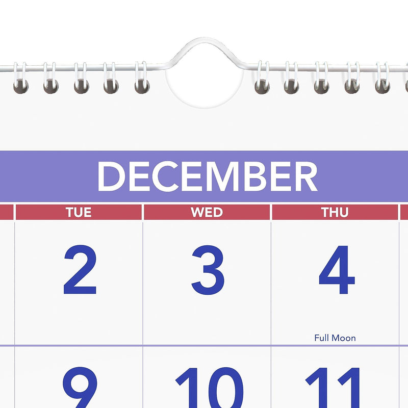 2026 AT-A-GLANCE 12" x 27" Three-Month Wall Calendar, White/Purple (PM11-28-26)