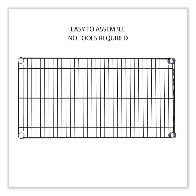 Alera® 5-Shelf Wire Shelving Kit with Casters and Shelf Liners, 36w x 18d x 72h, Black Anthracite