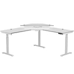 VersaDesk PowerLift 72"W Electric Corner Adjustable Standing Desk, White (PLCSD7272-WW-APP)