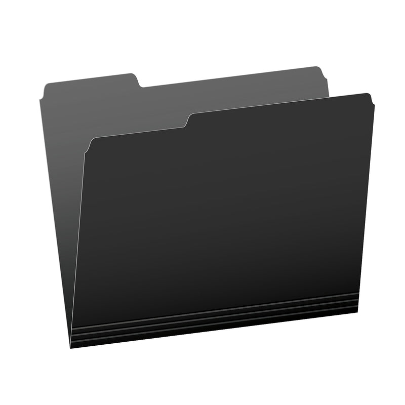 Pendaflex Interior Recycled File Folder, Straight Cut, Assorted, Letter Size, Black, 100/Box (4210 1/3 BLA)