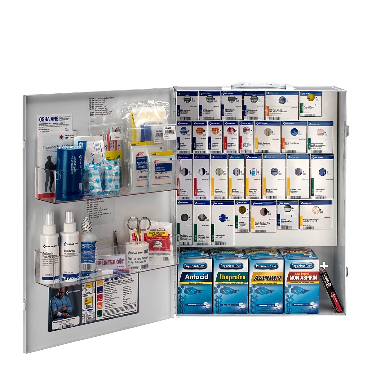 SmartCompliance Metal First Aid Cabinet, ANSI Class B, 150 People, 922 Pieces (90732)