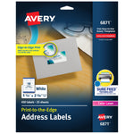 Avery Print-to-the-Edge Laser Address Labels, 1-1/4" x 2-3/8", White, 450 Labels/Pack (6871)