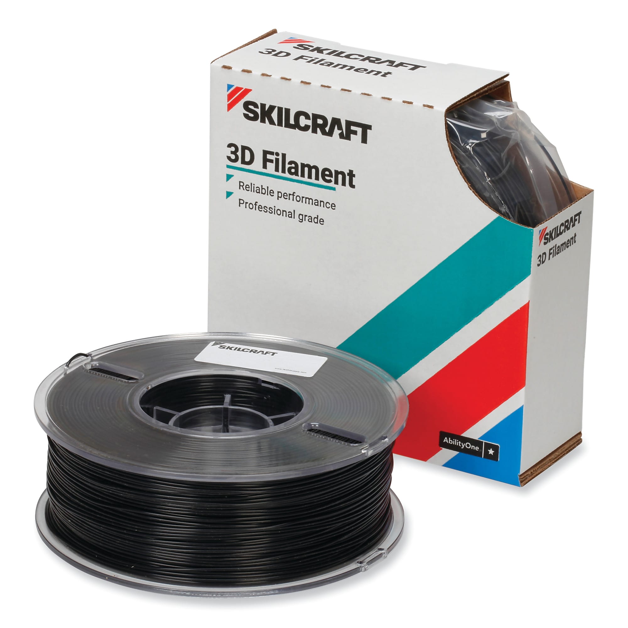 AbilityOne 7045017057352 SKILCRAFT 3D Printer Polylactic Acid Filament, 2.85 mm, Black