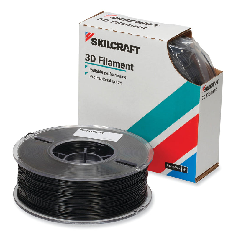 AbilityOne 7045017057352 SKILCRAFT 3D Printer Polylactic Acid Filament, 2.85 mm, Black
